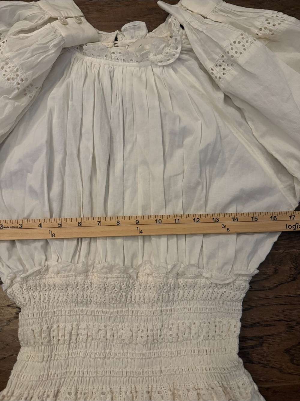 NWOT Cleobella Hayden Smocked Boho Mini Dress Ivory White S - Picture 8 of 14